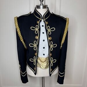 Marching Band Jacket and Pants, Hussar Gold Braiding, Wool Vintage Military, 36